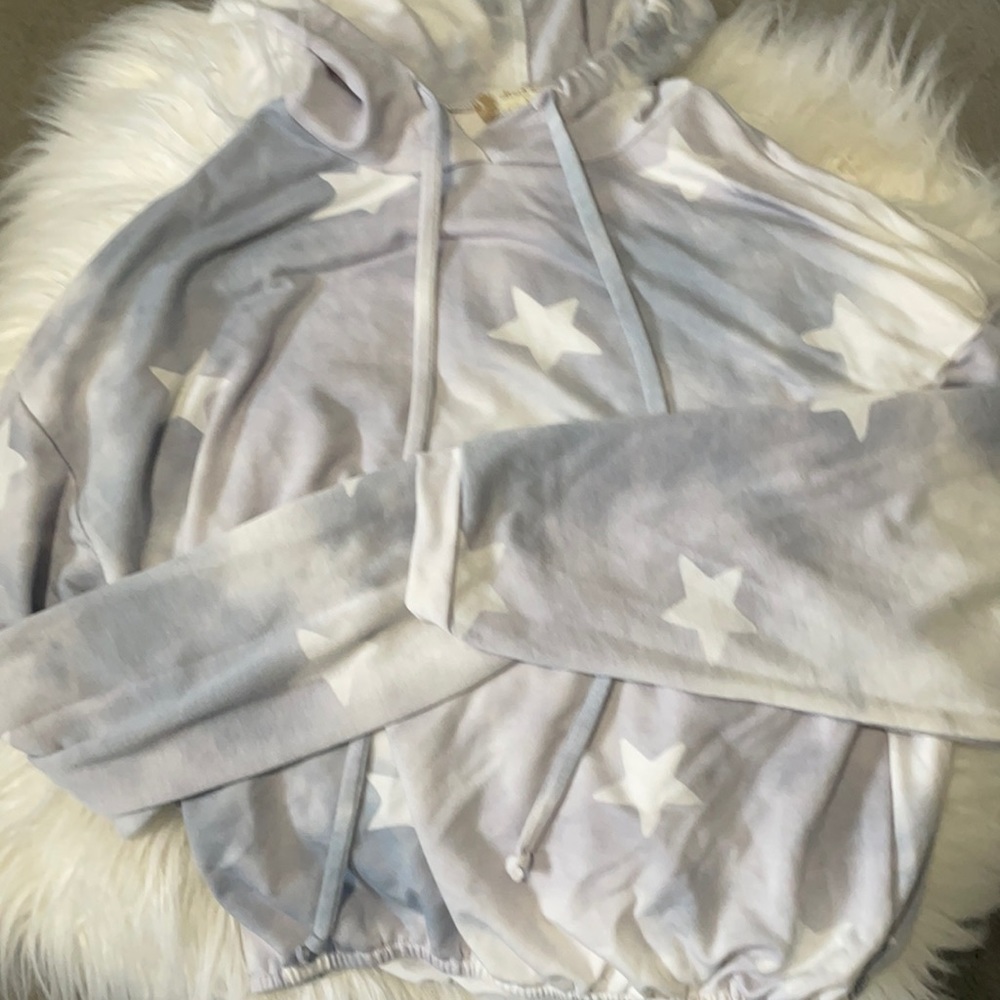Altar’d State Blue/White Star Drawstring Top XS